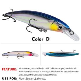 Rattling Floating Minnow Jerkbait (Option: Color D-9CM)