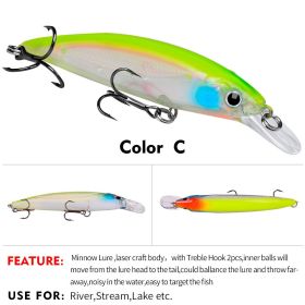 Rattling Floating Minnow Jerkbait (Option: Color C-9CM)